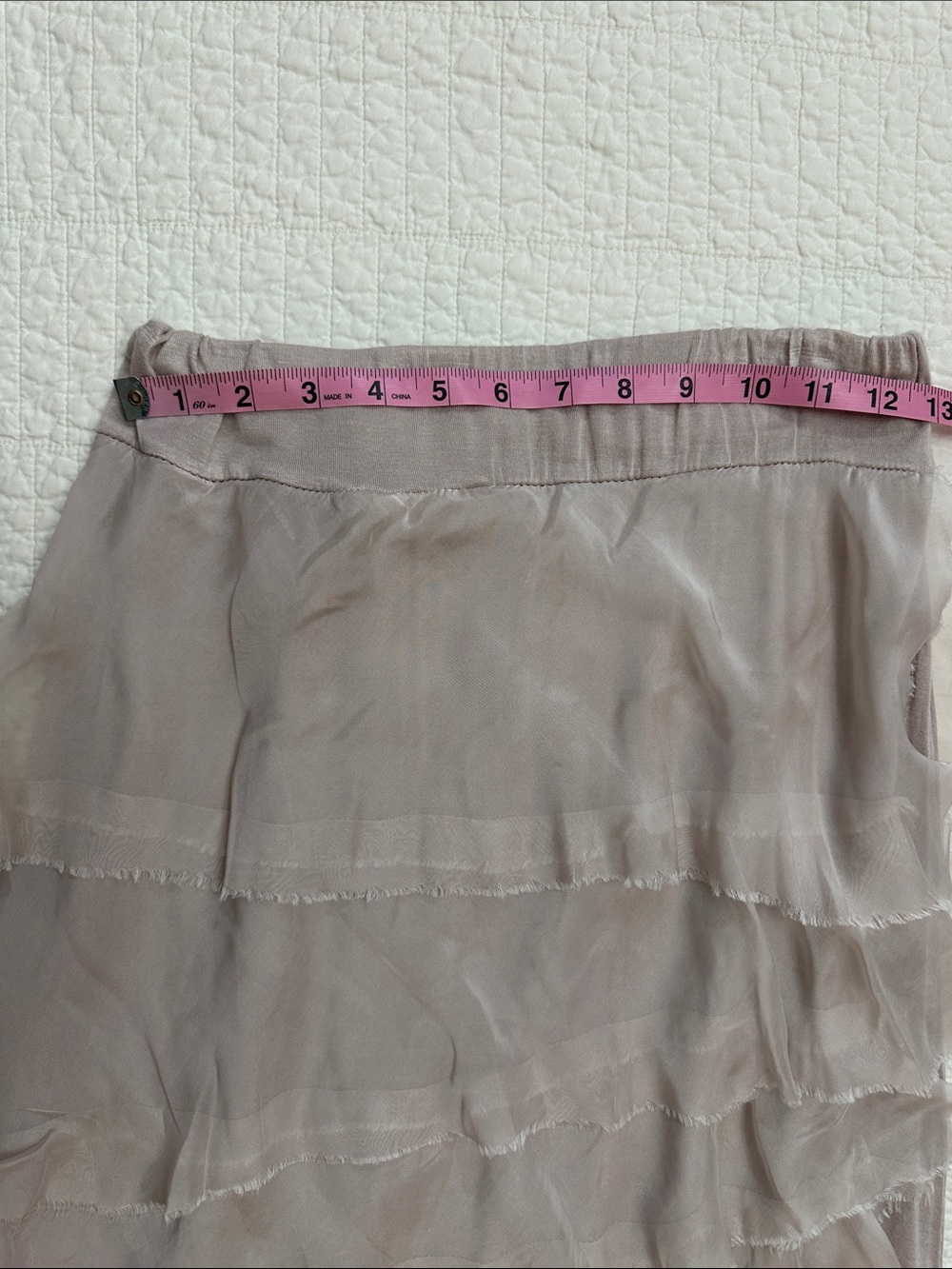 Tempo Paris Tiered Ruffled‎ Angled Silk Maxi Skirt Medium Fairycore Y2K - Picture 3 of 5